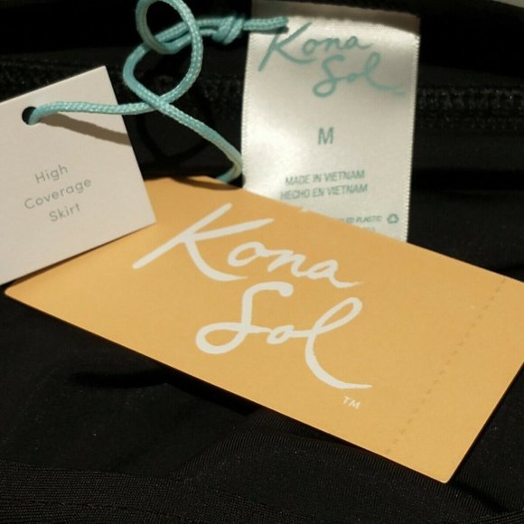 Kona Sol Women's Swim Skirtini Black Size M (8-10) - Picture 4 of 5